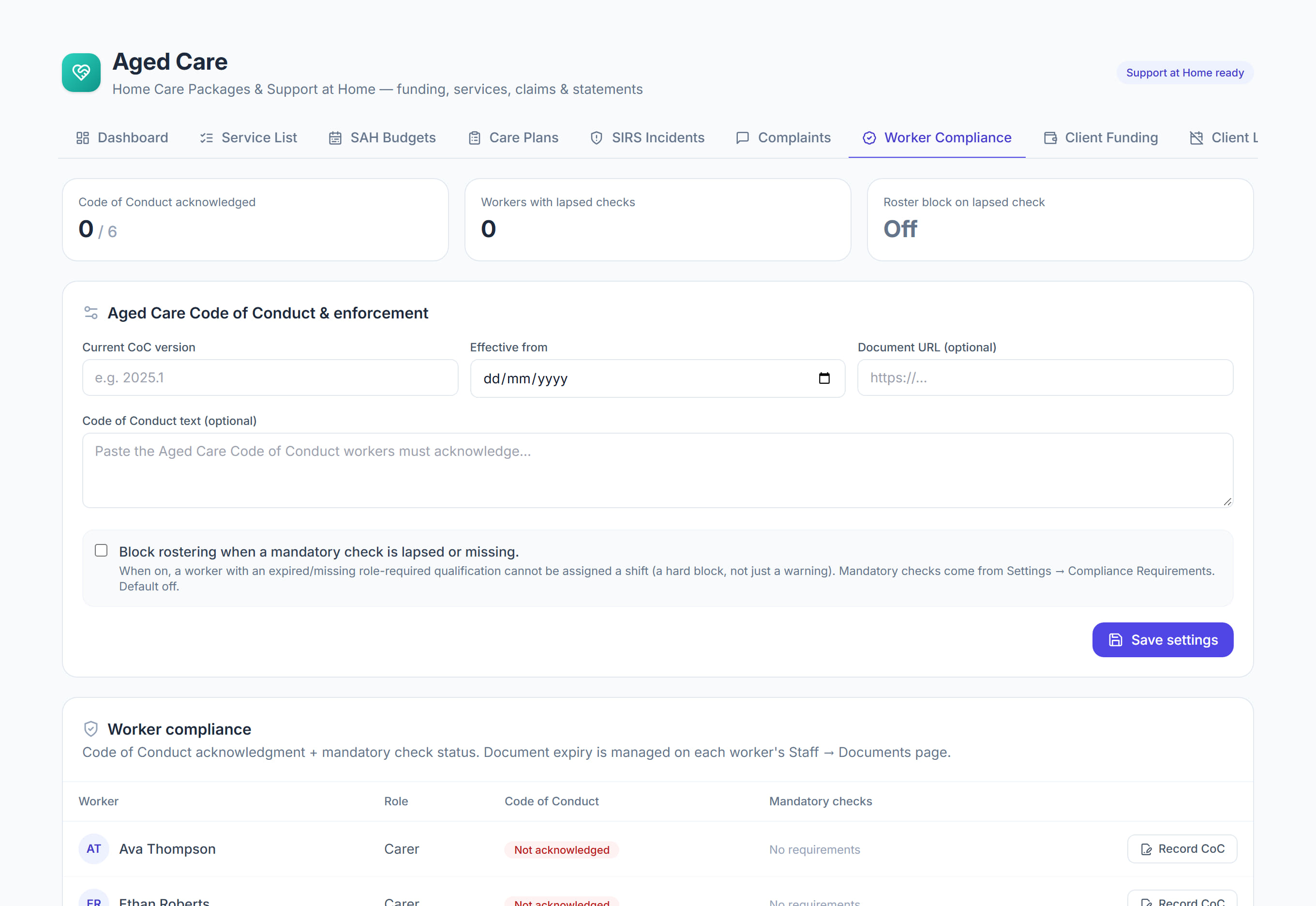 Compliance in Rostery