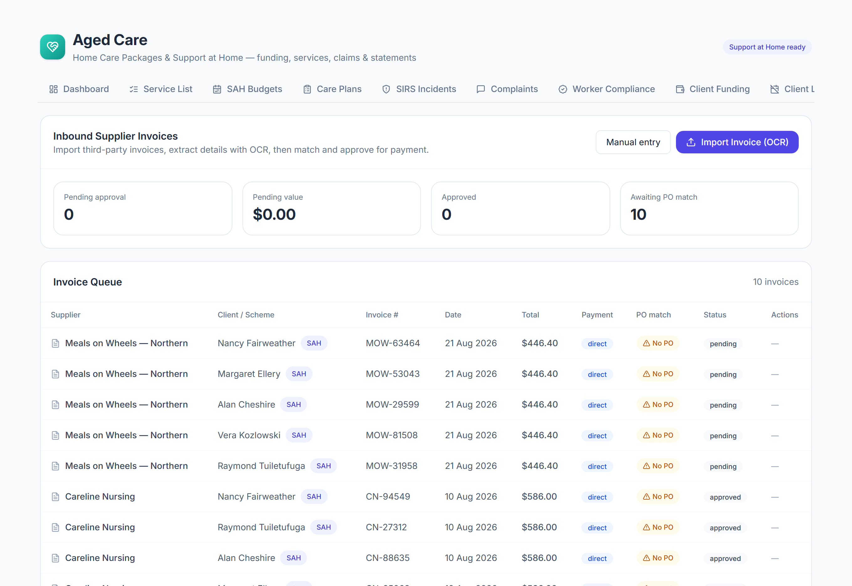 Invoices in Rostery