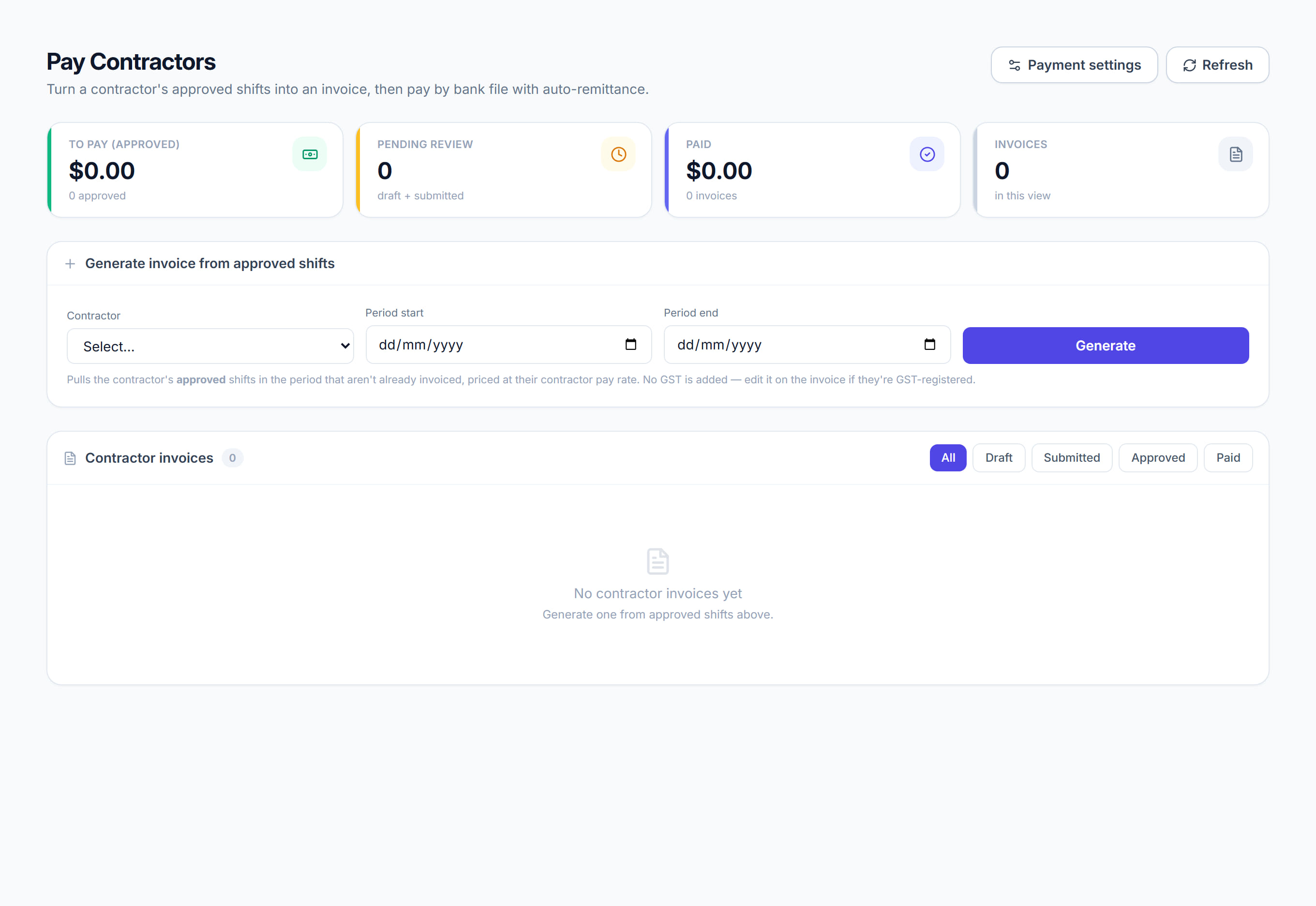 Pay Contractors in Rostery