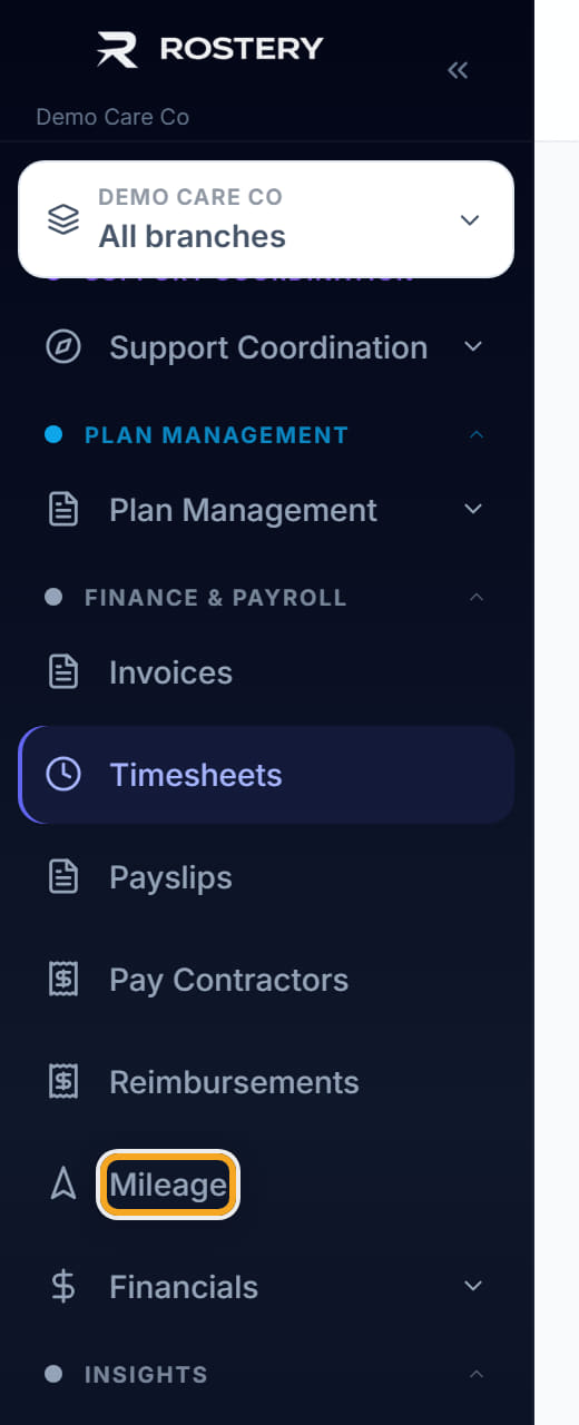 Timesheets, step 3