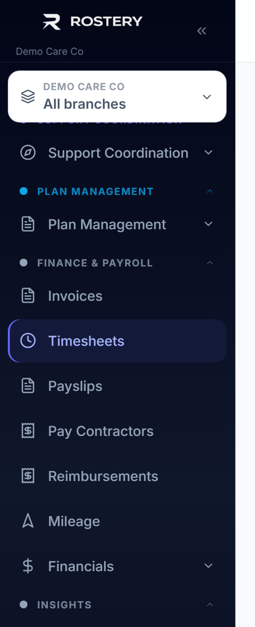 Timesheets, step 4