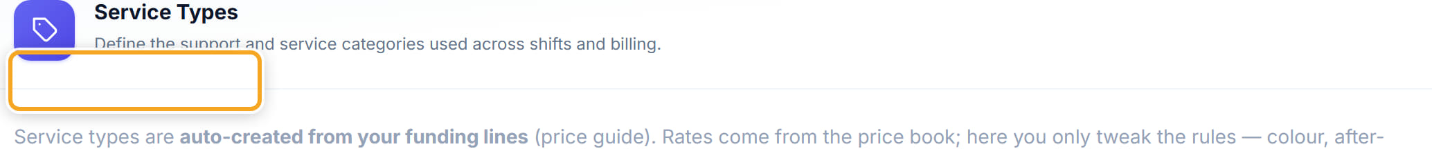 Add a service type, step 2