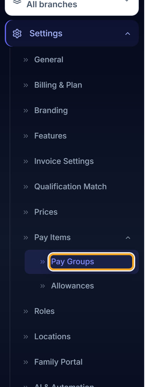 Set up a pay group, step 1