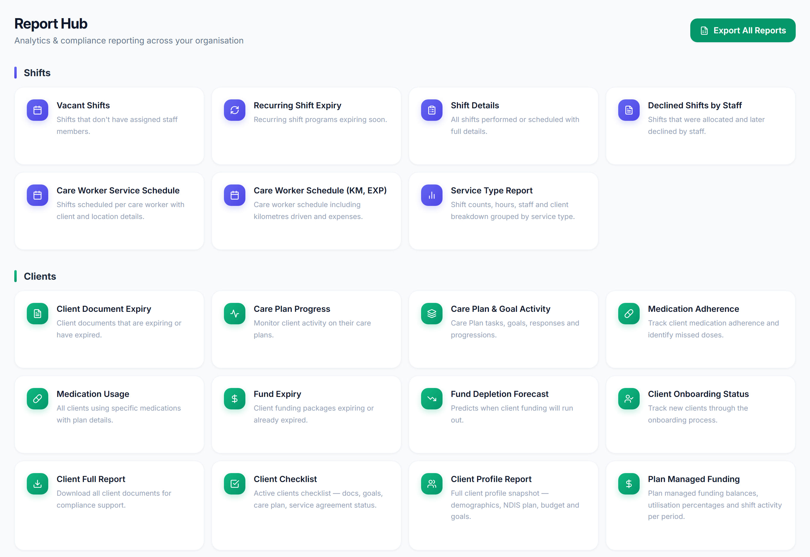 Report Hub in Rostery