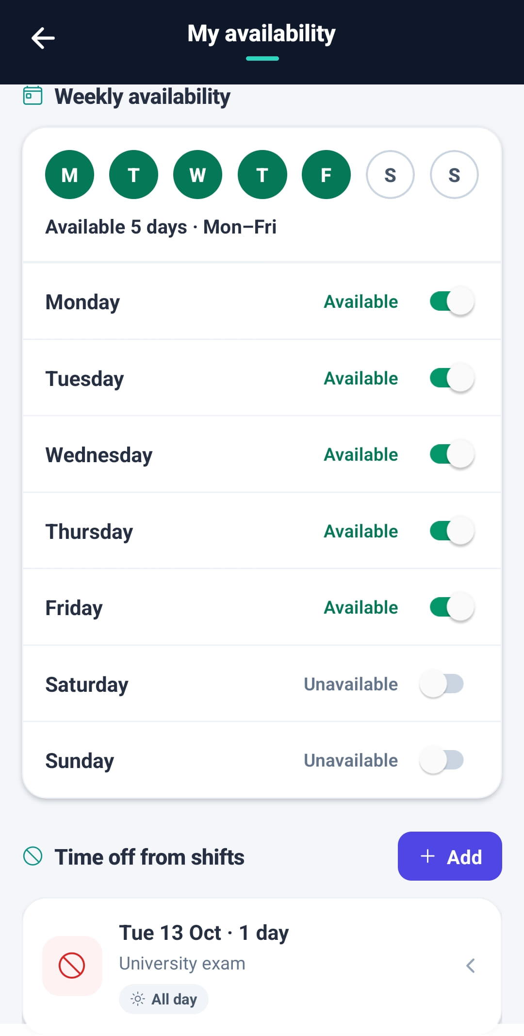 Availability in Rostery