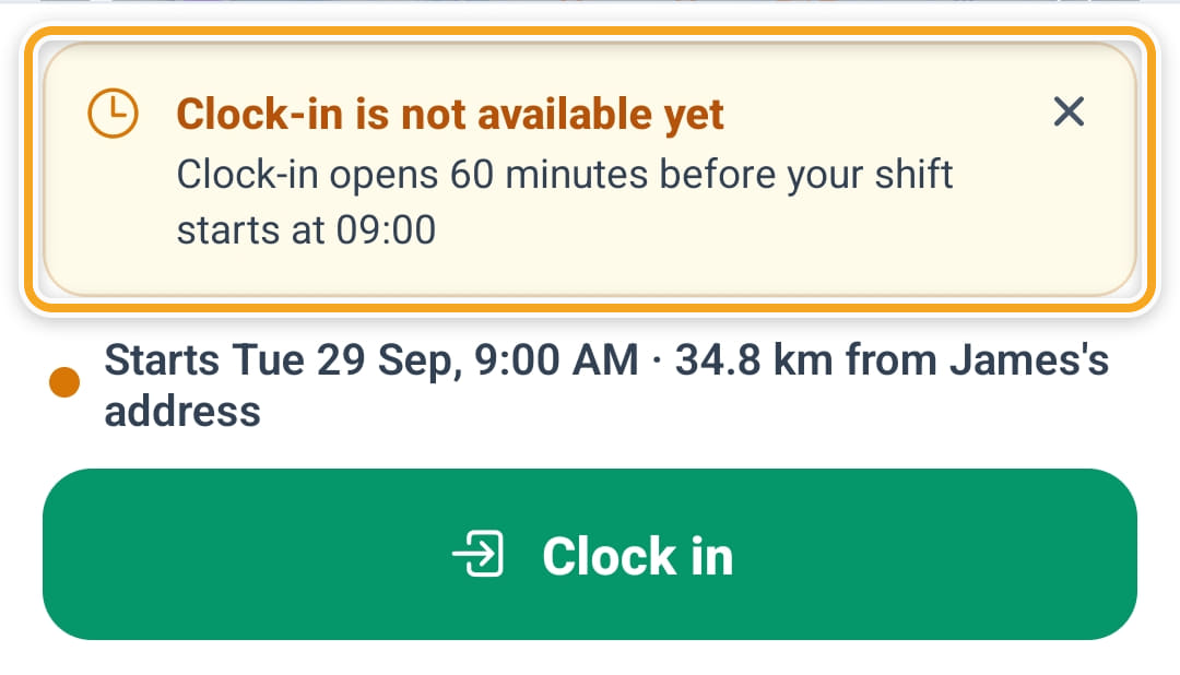 Clocking in and out, step 3