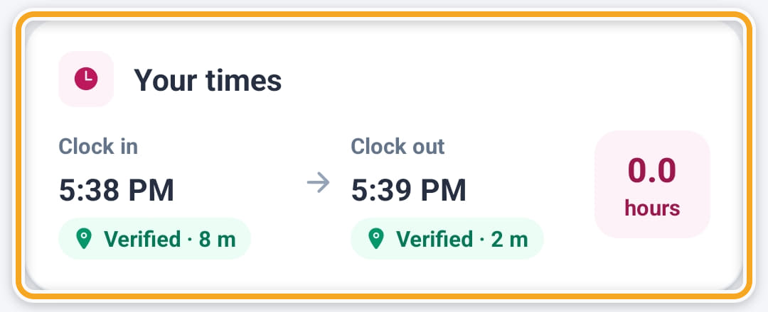 Clocking in and out, step 7