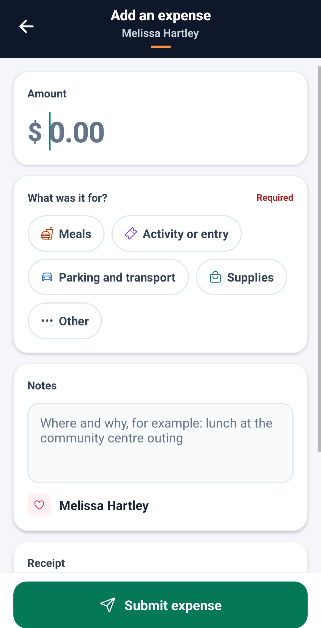 Expenses in Rostery