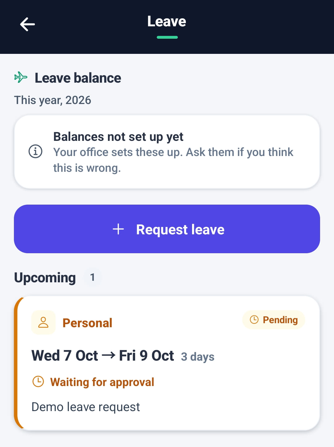 Leave in Rostery