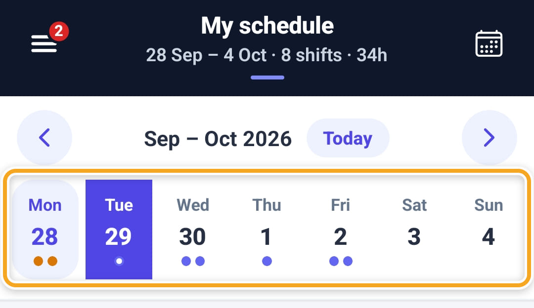 My Schedule, step 2