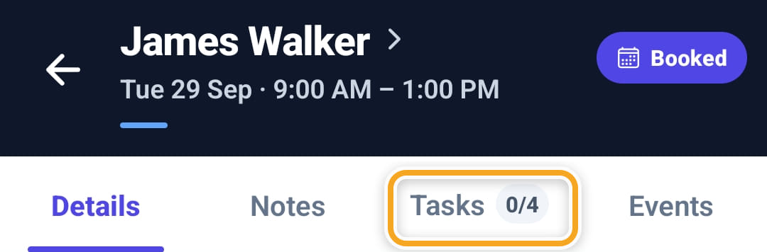 Tasks on a shift, step 1