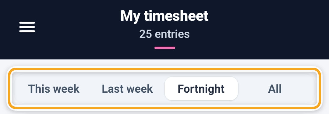 Timesheets, step 2