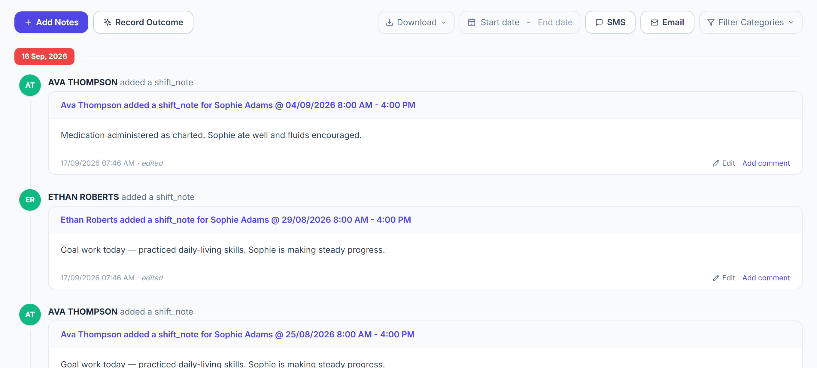 Client Communication in Rostery