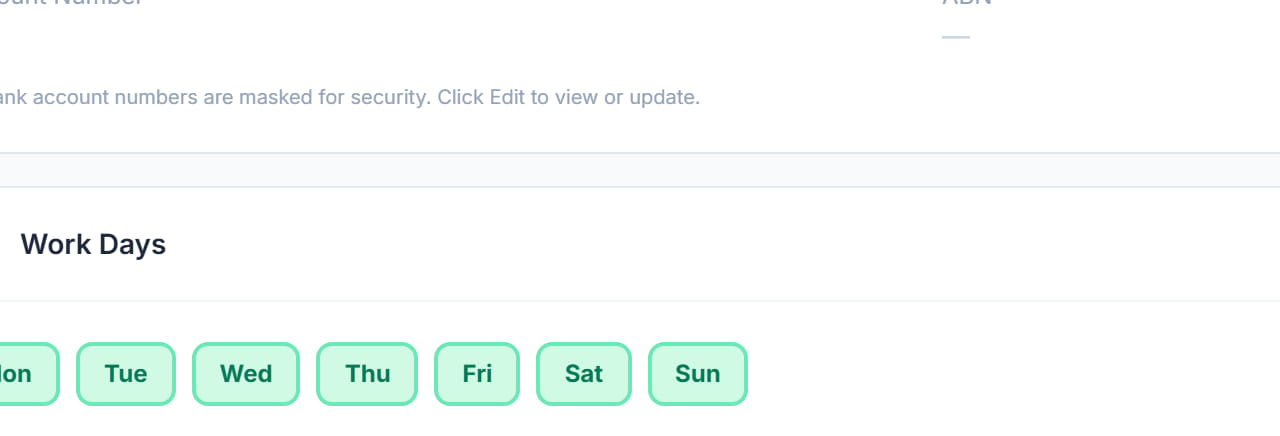 Work Days and Availability in Rostery
