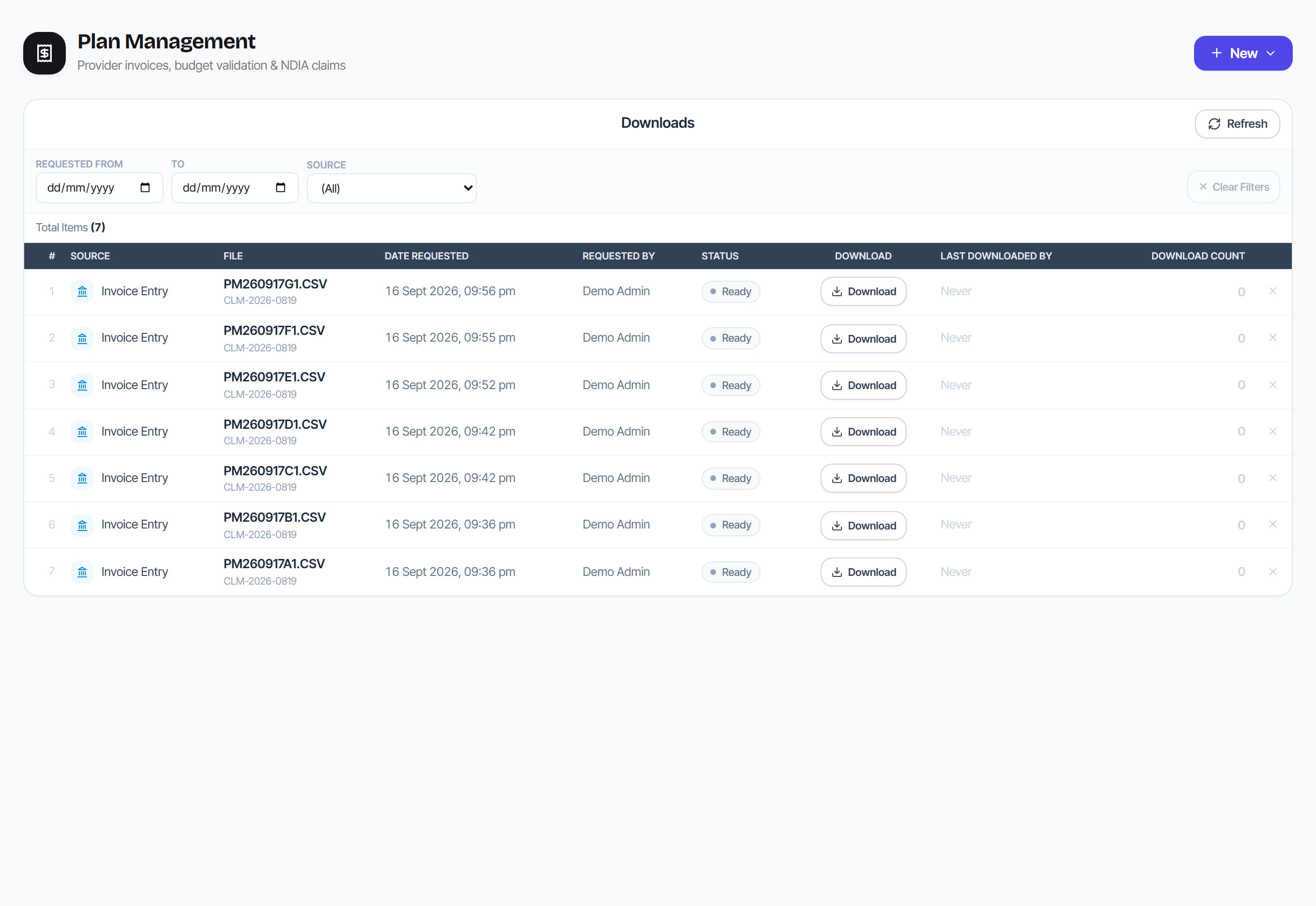 Downloads in Rostery