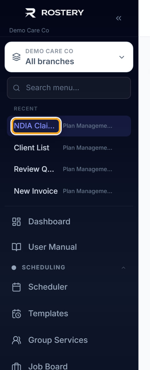 NDIA Claims, step 1