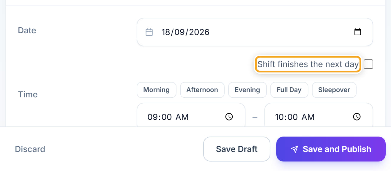 Add a shift, step 6
